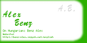 alex benz business card